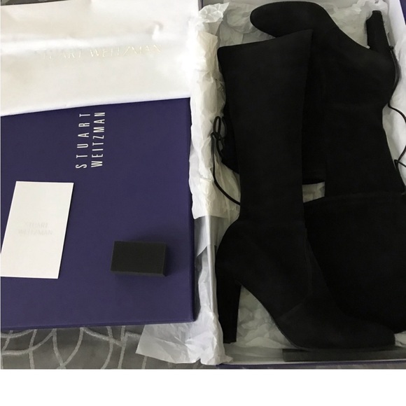 Stuart Weitzman Stretch Suede Black - Picture 2 of 3